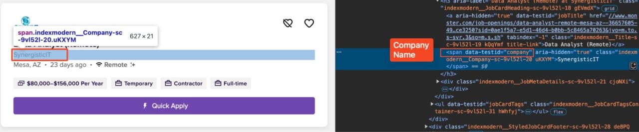 SynergisticIT job listing with salary and remote work