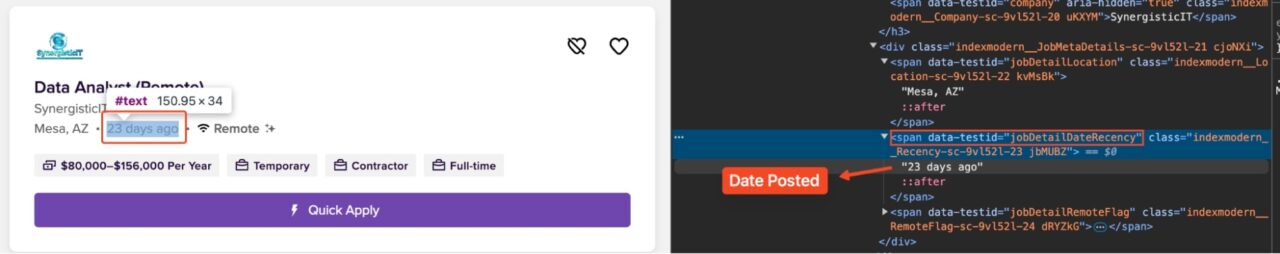 Job listing posted 23 days ago with remote work